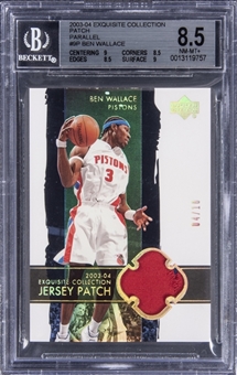 2003-04 UD "Exquisite Collection" Patch Parallel #9P Ben Wallace Game Used Patch Card (#04/10) – BGS NM-MT+ 8.5